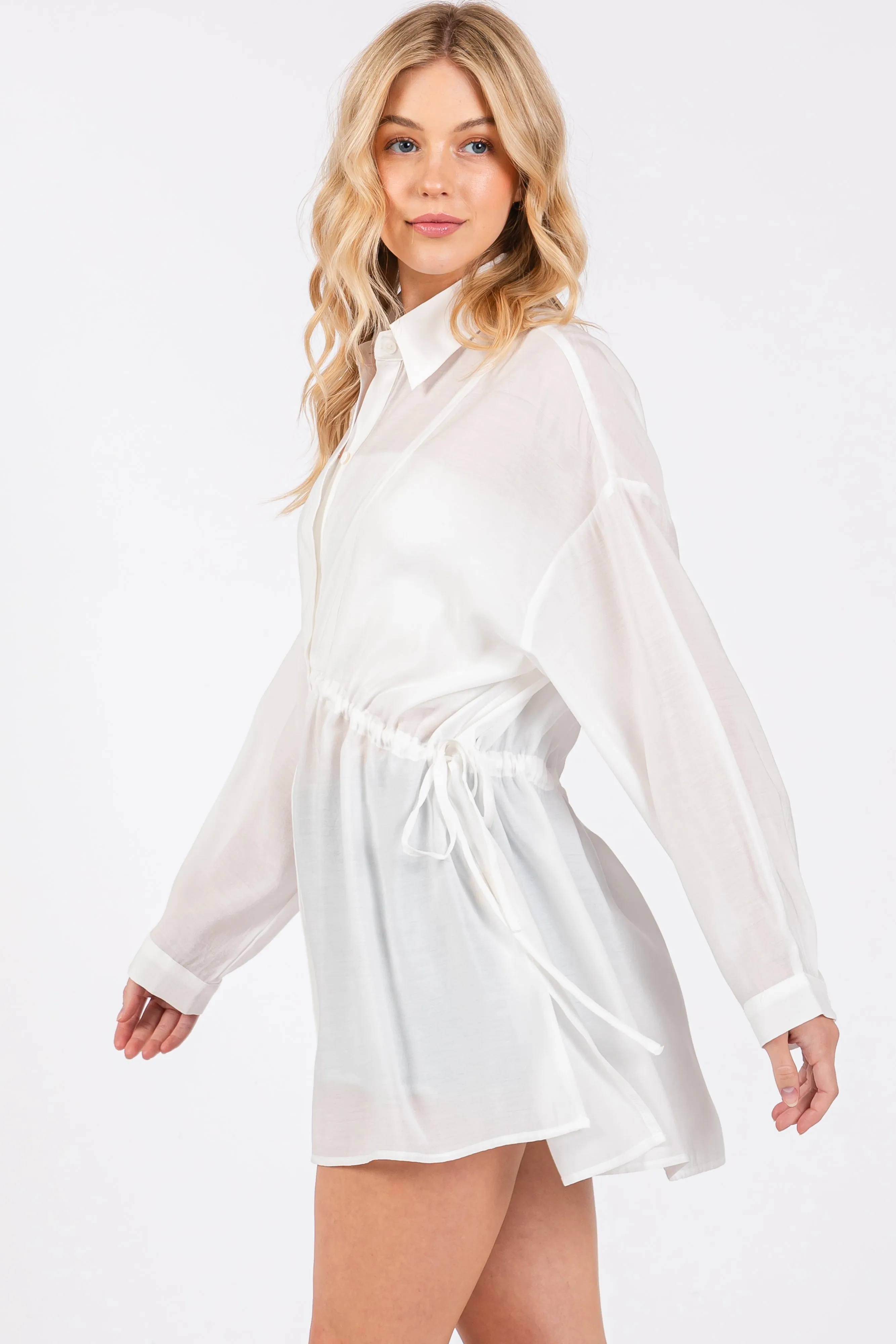 White Slouchy Long Sleeve Top sold by Pinkblush product image thumbnail 3