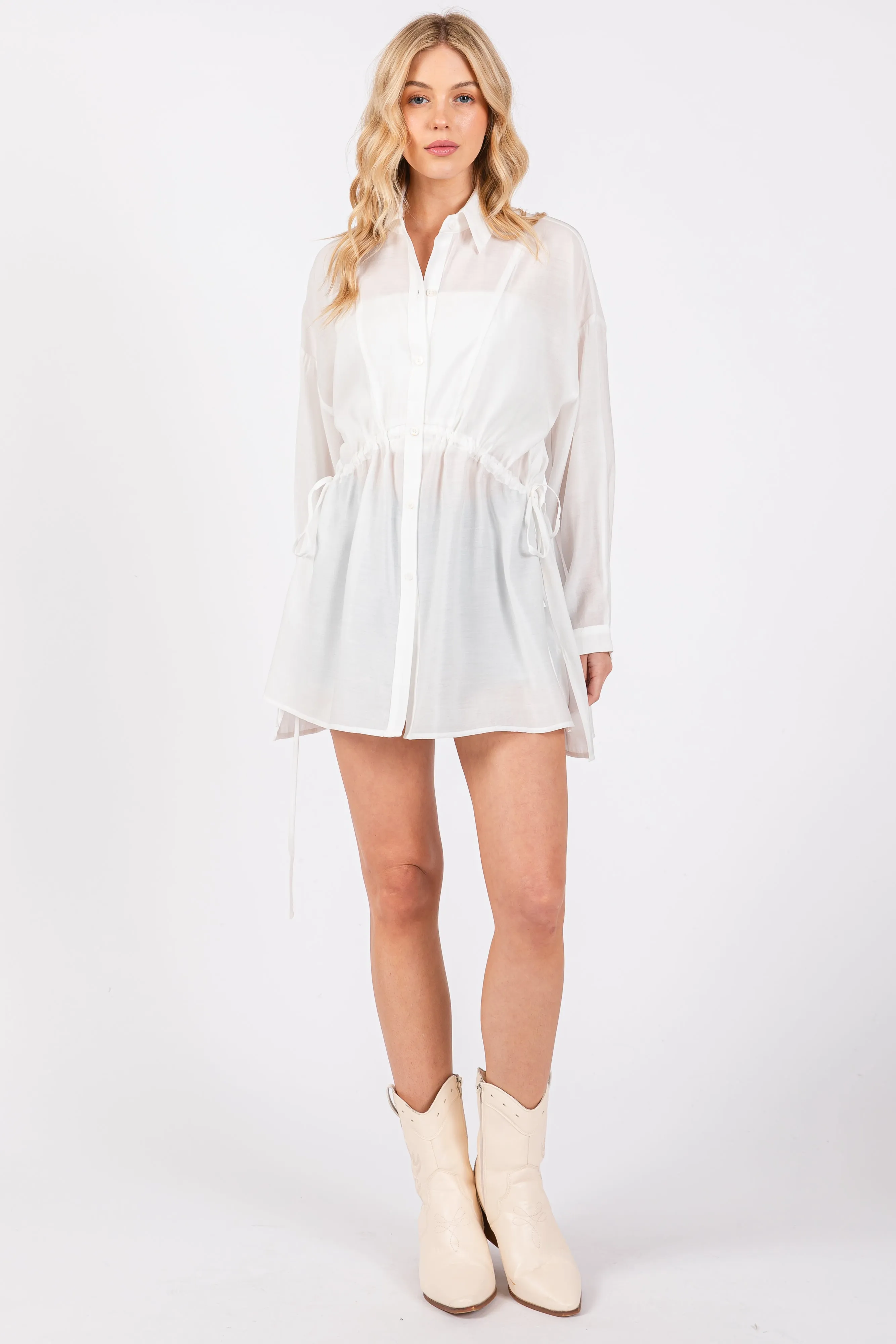 White Slouchy Long Sleeve Top sold by Pinkblush product image thumbnail 5
