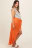 Orange Sheer Ruffle Accent Maternity Cover Up sold by Pinkblush