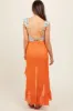 Orange Sheer Ruffle Accent Maternity Cover Up sold by Pinkblush
