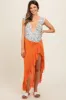 Orange Sheer Ruffle Accent Maternity Cover Up sold by Pinkblush