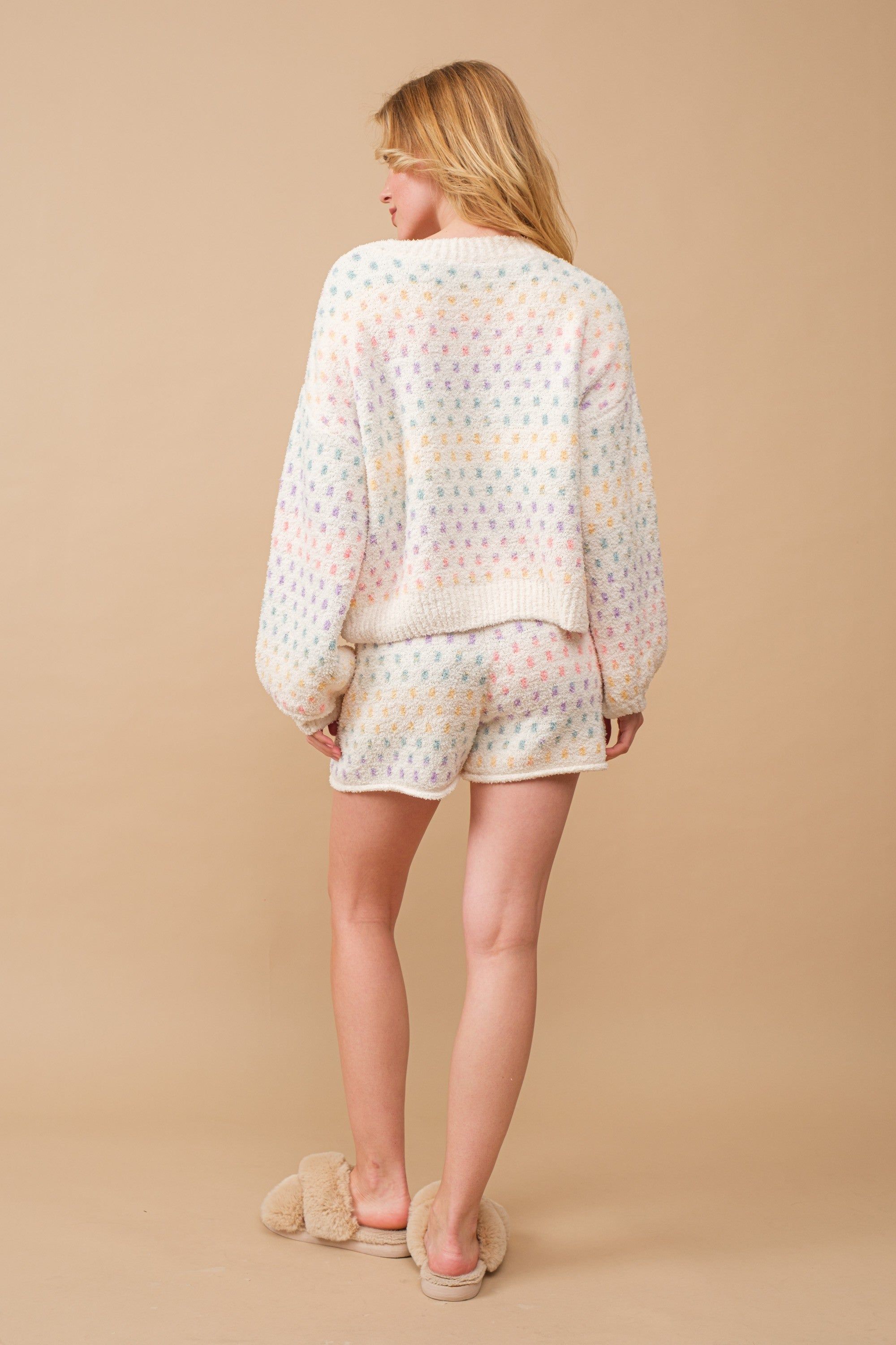 Multi Cozy Soft Multi Polka Dot Top With Short Set sold by Pinkblush product image thumbnail 4
