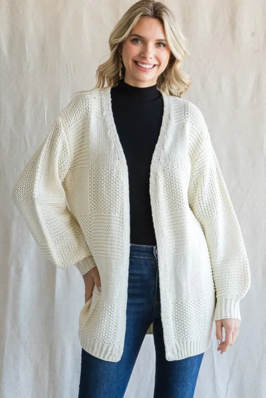 Cream Chunky Knit Oversized Cardigan sold by Pinkblush