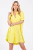 Yellow Collared Button Down Shirt Dress sold by Pinkblush