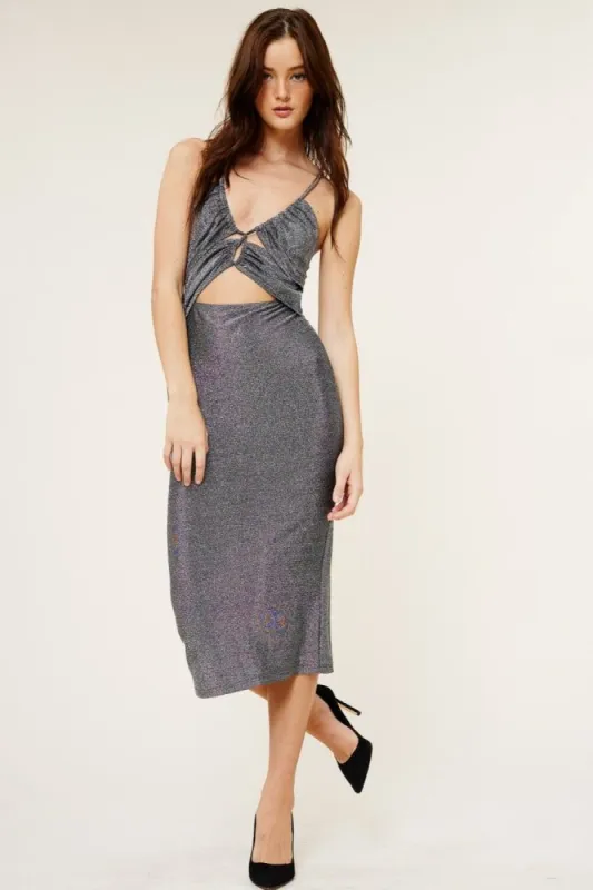 Silver Cutout Dress sold by Pinkblush