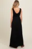 Charcoal Front Tie Cutout Sleeveless Maternity Maxi Dress sold by Pinkblush