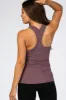 Mauve Solid Active Racerback Maternity Tank Top sold by Pinkblush