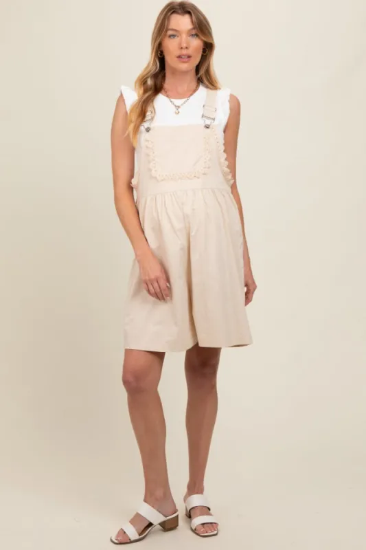 Beige Maternity Overalls sold by Pinkblush
