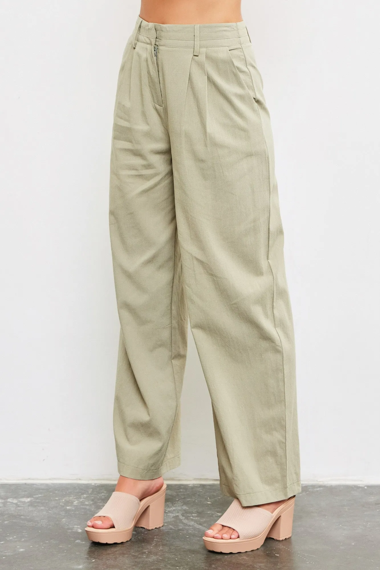 Olive Wide Leg Pants sold by Pinkblush product image thumbnail 3