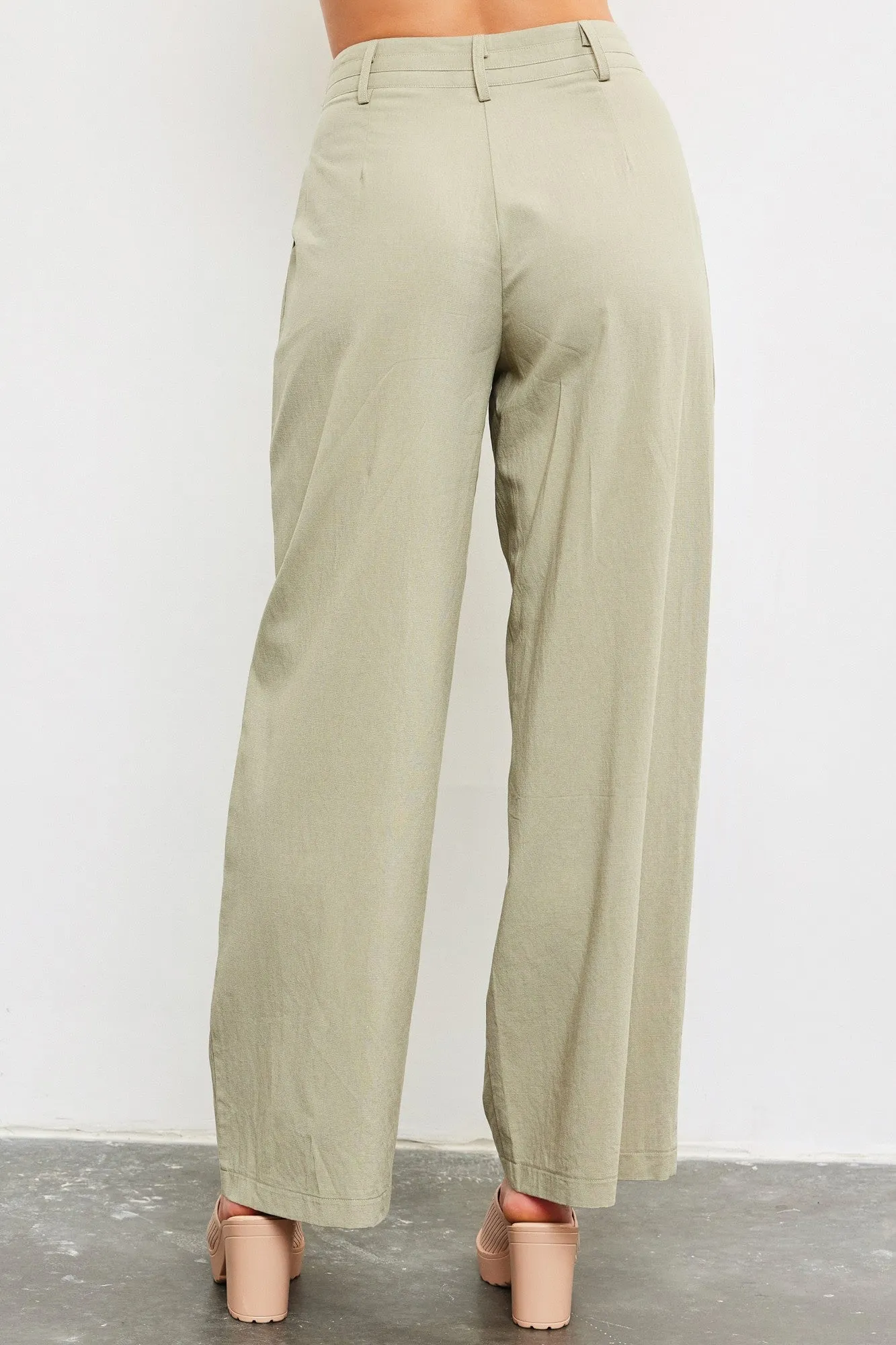 Olive Wide Leg Pants sold by Pinkblush product image thumbnail 4