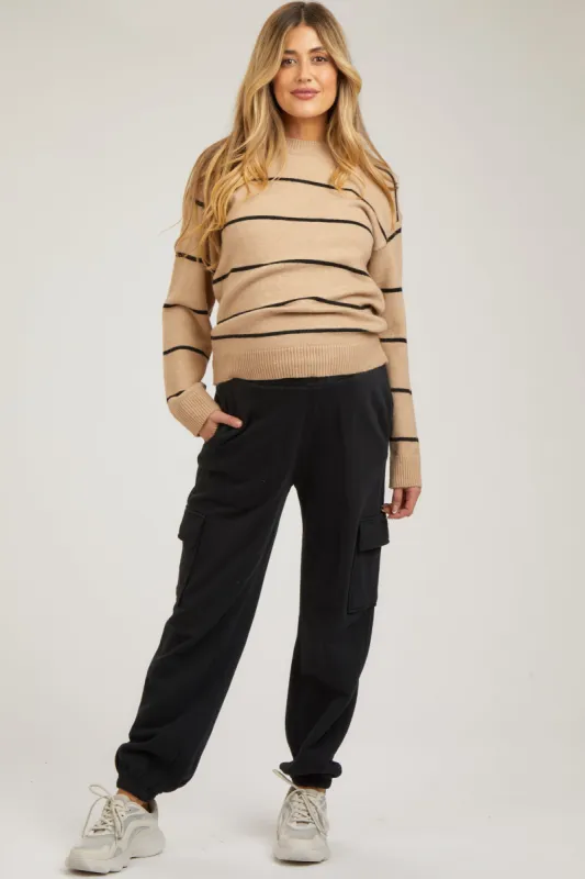 Black Fleece Cargo Maternity Sweatpants sold by Pinkblush