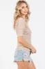 Taupe Striped Short Sleeve Top sold by Pinkblush
