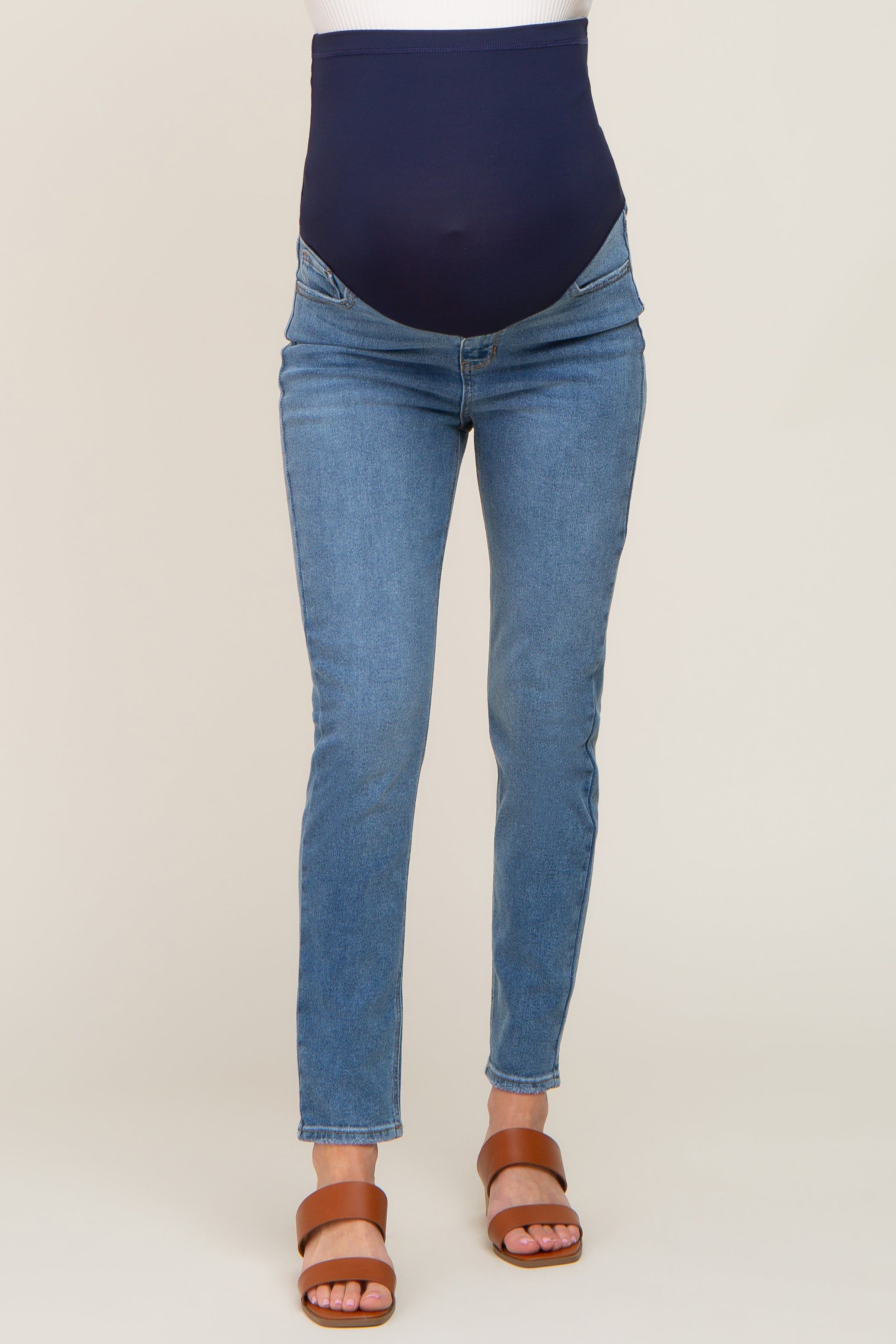 Blue Vintage Wash Maternity Skinny Jeans sold by Pinkblush product image thumbnail 2
