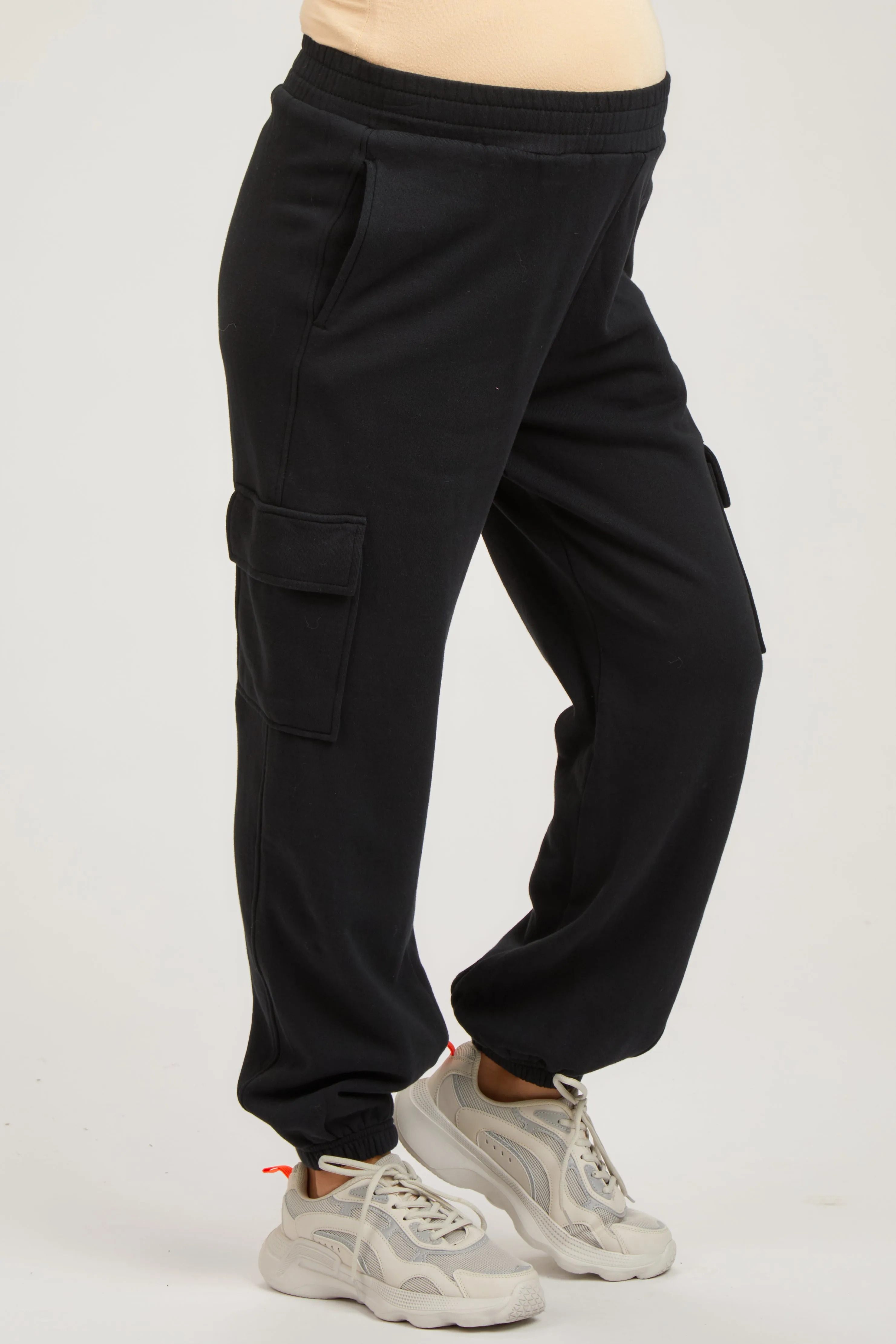 Black Fleece Cargo Maternity Sweatpants sold by Pinkblush product image thumbnail 3