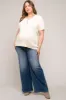 Navy Blue Maternity Plus Wide Leg Jeans sold by Pinkblush