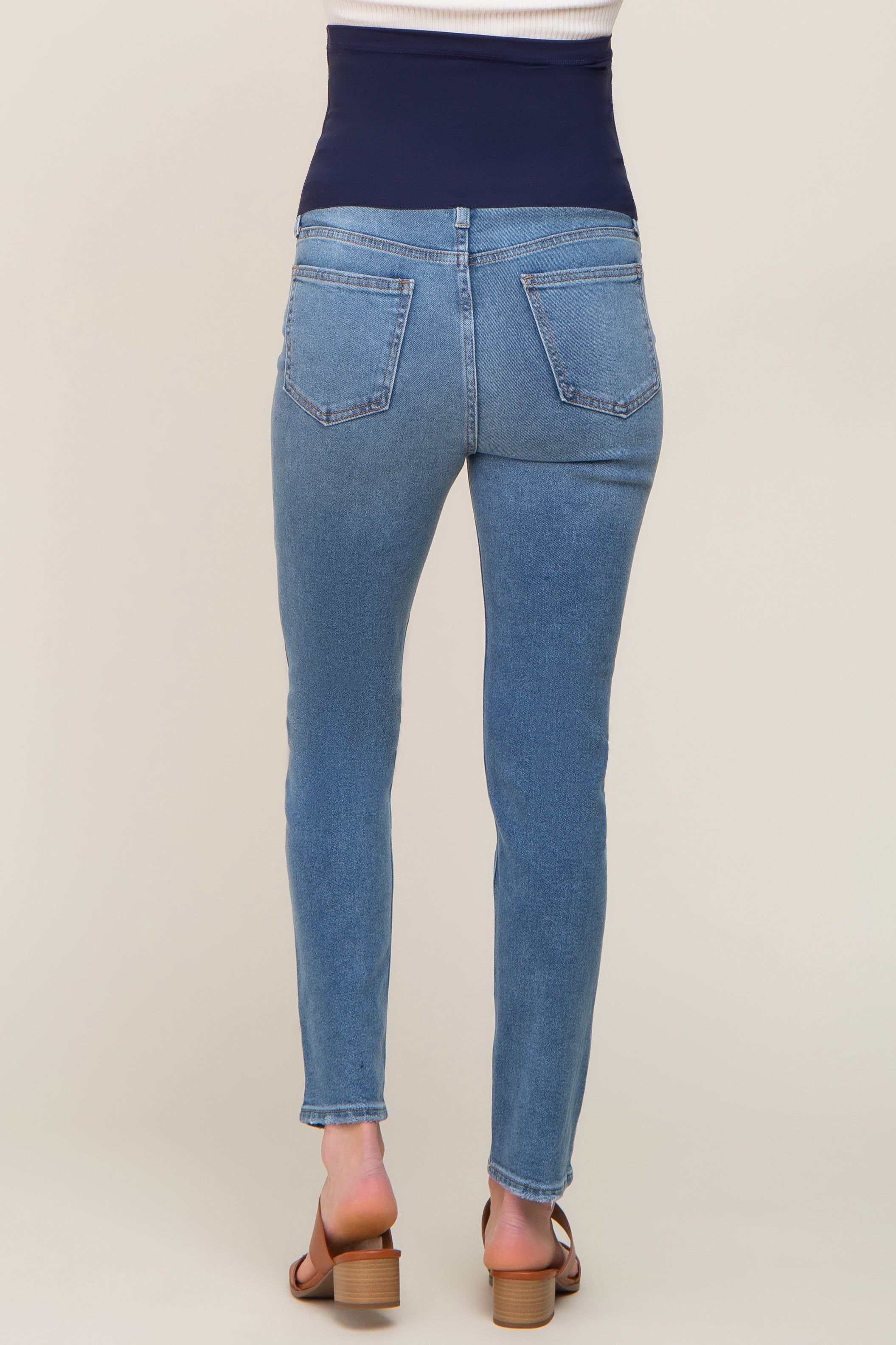 Blue Vintage Wash Maternity Skinny Jeans sold by Pinkblush product image thumbnail 4