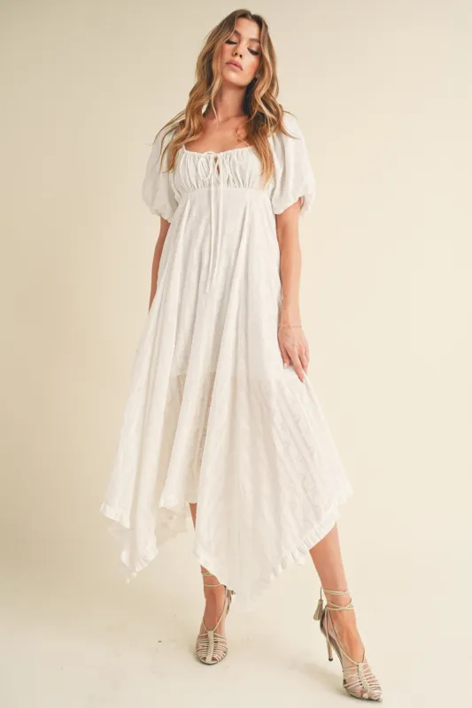 White Flowy Dress sold by Pinkblush
