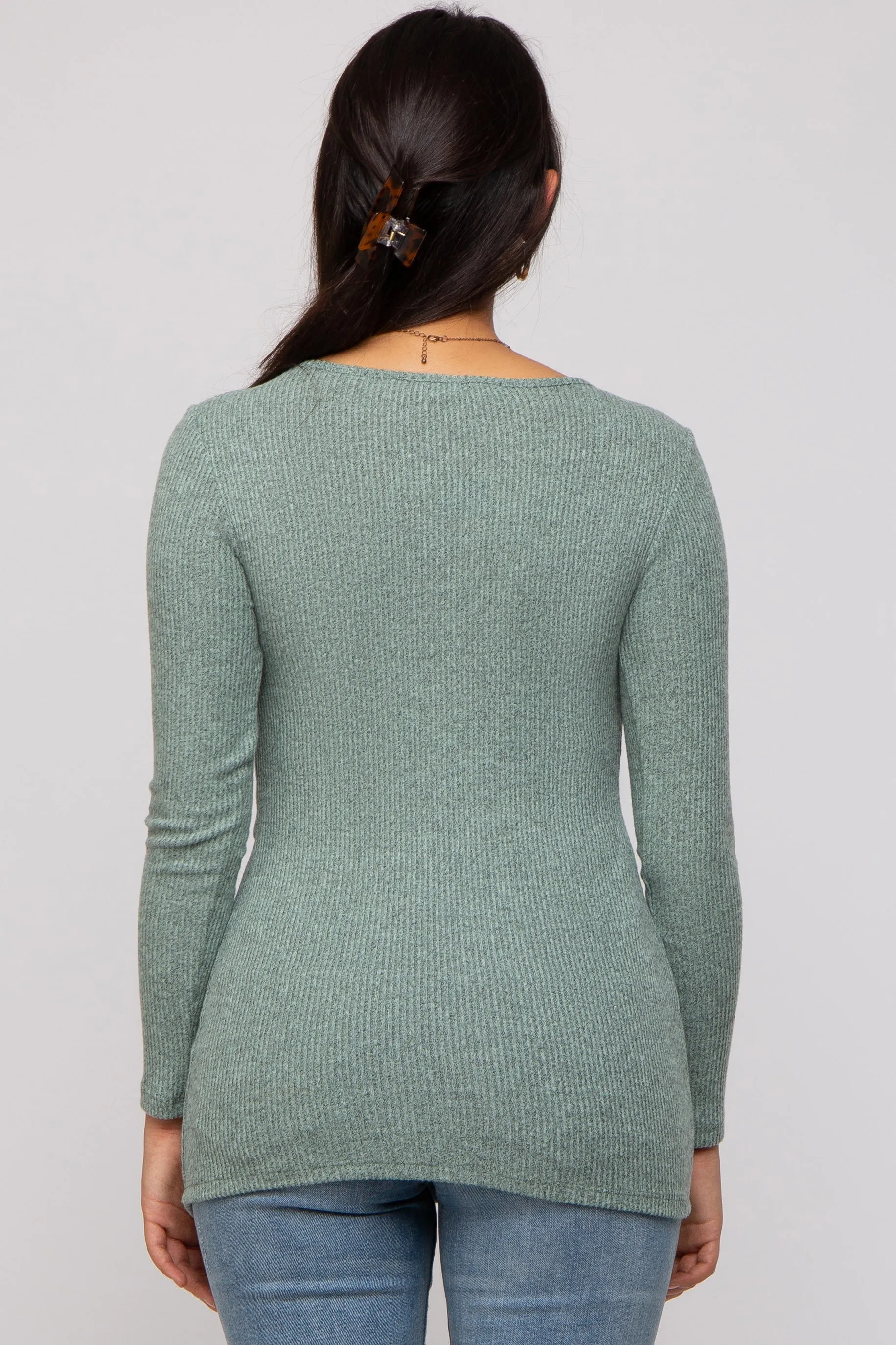 Mint Green Ribbed Crossover Nursing Top sold by Pinkblush product image thumbnail 3