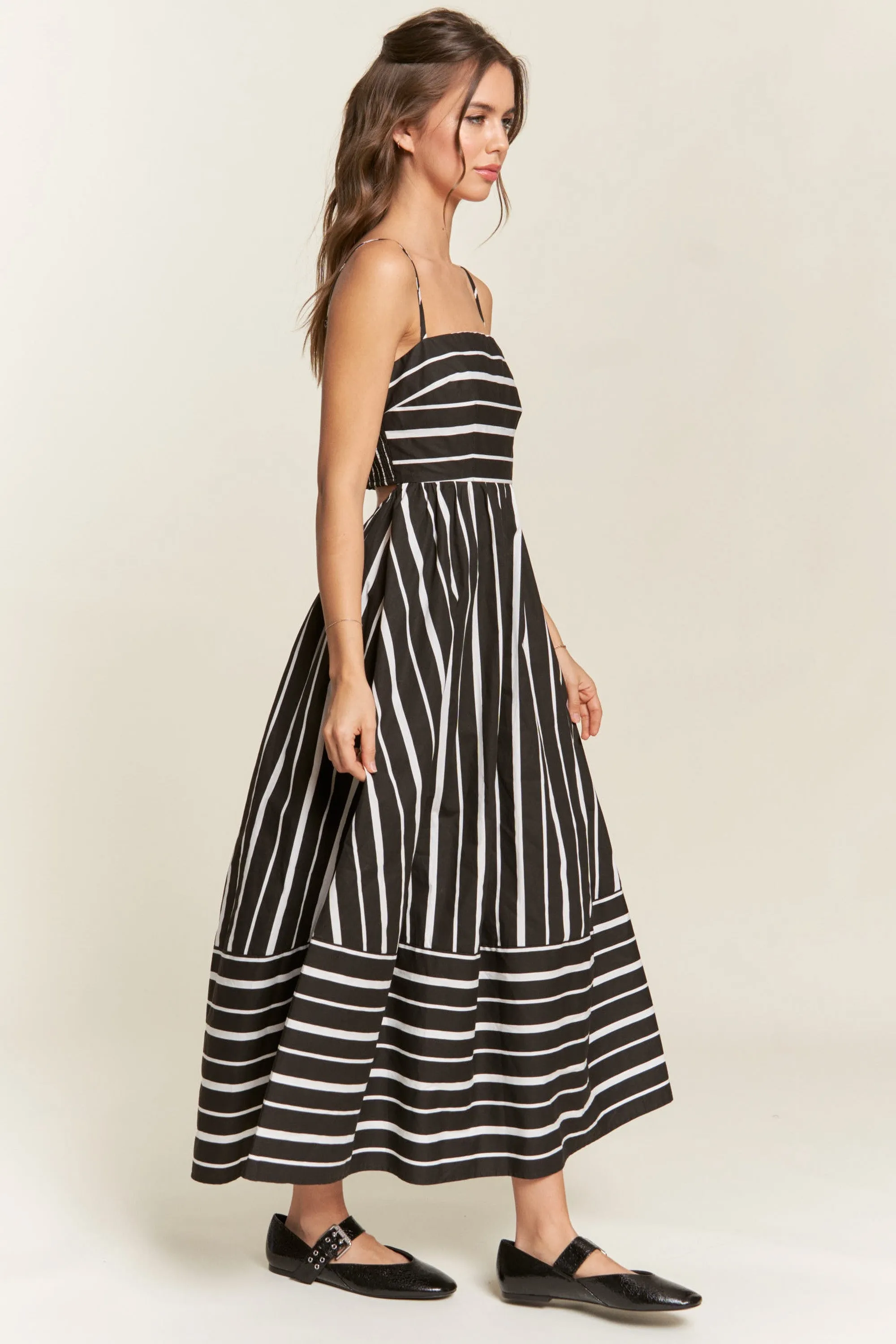 Black Striped Back Cutout Dress sold by Pinkblush product image thumbnail 3