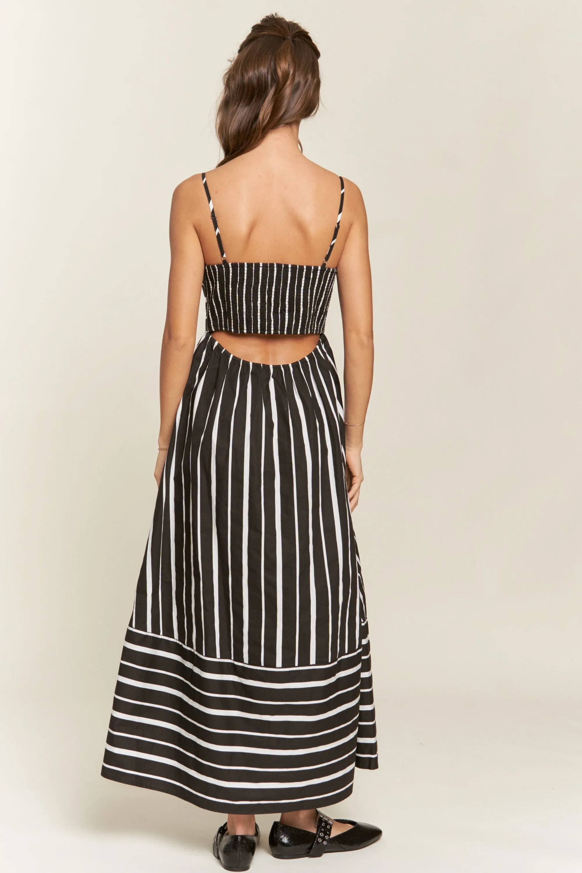 Black Striped Back Cutout Dress sold by Pinkblush product image thumbnail 4