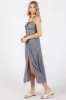 Blue Ditsy Floral Side Slit Midi Dress sold by Pinkblush
