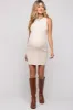 Ivory Ribbed Sleeveless Maternity Dress sold by Pinkblush