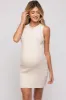 Ivory Ribbed Sleeveless Maternity Dress sold by Pinkblush