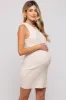 Ivory Ribbed Sleeveless Maternity Dress sold by Pinkblush