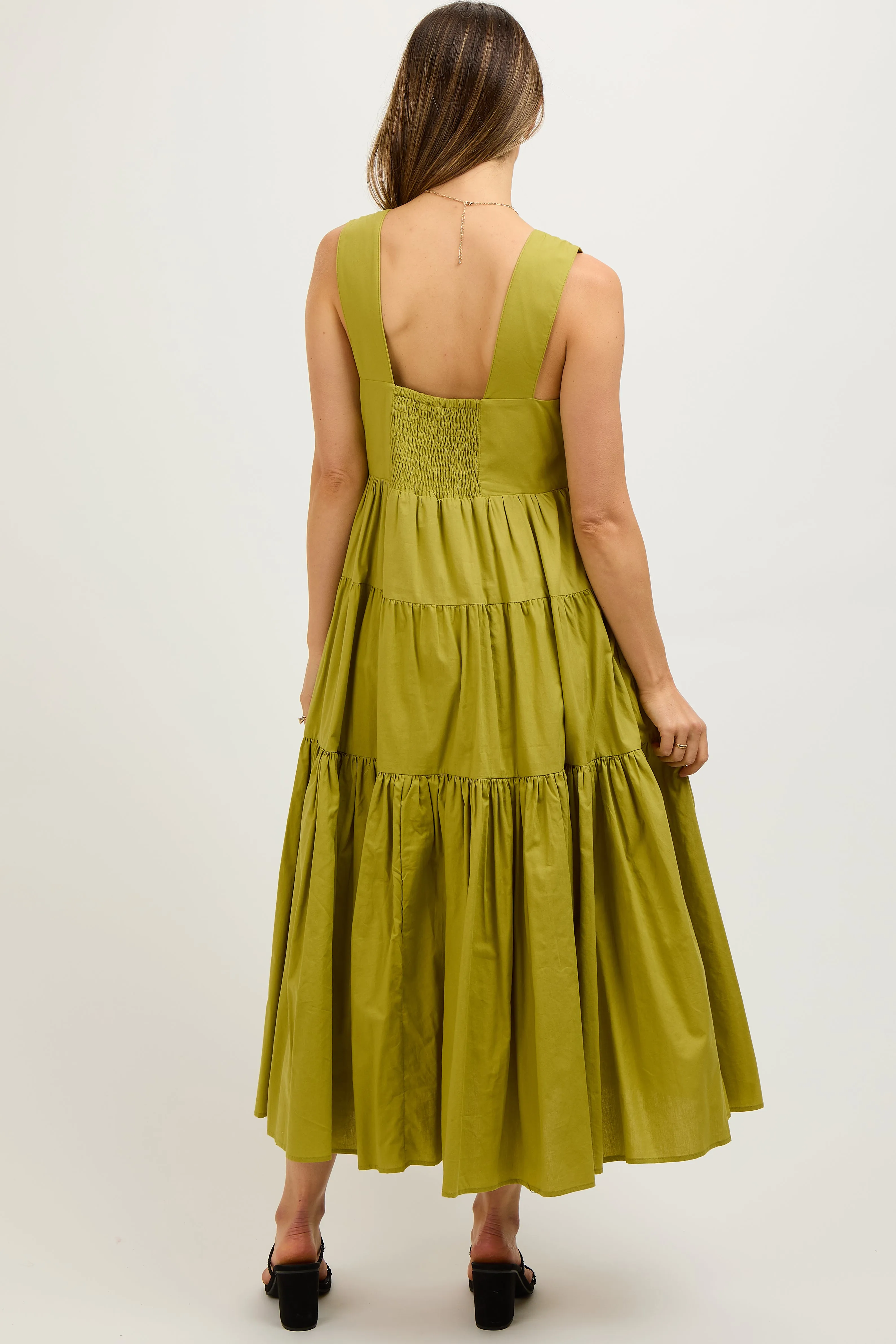 Lime Tiered Maternity Maxi Dress sold by Pinkblush product image thumbnail 2