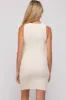 Ivory Ribbed Sleeveless Maternity Dress sold by Pinkblush