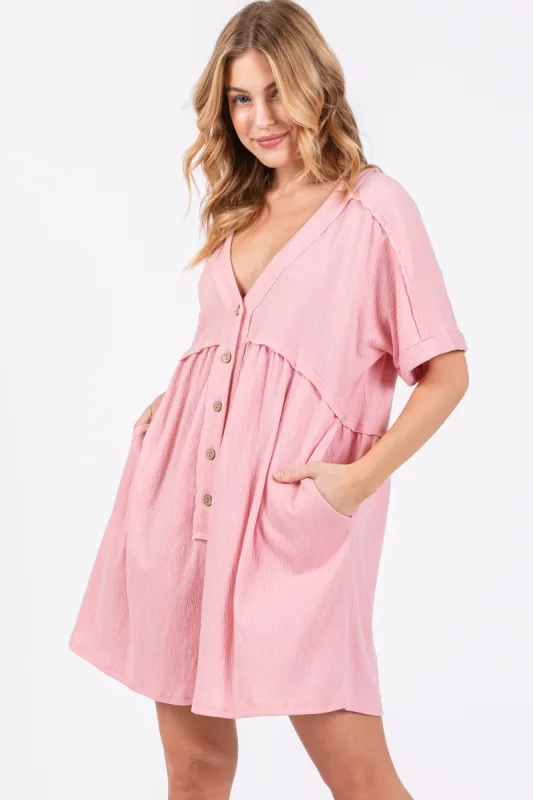 Pink Button Down Romper sold by Pinkblush
