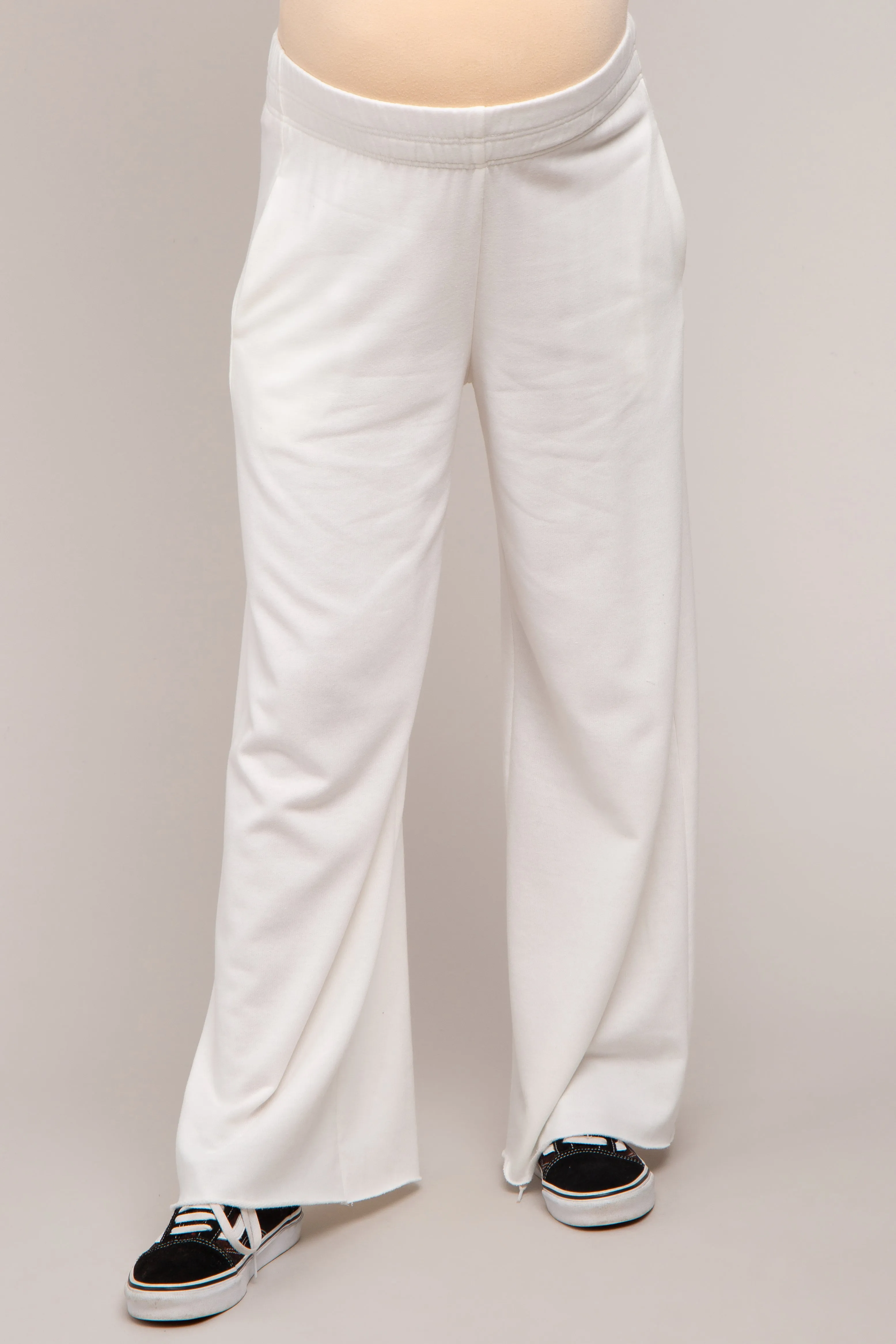 Ivory Soft Fleece Wide Leg Maternity Lounge Pants sold by Pinkblush product image thumbnail 4