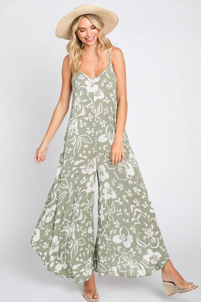 Light Olive Tropical Floral V-Neck Round Hem Maternity Midi Dress sold by Pinkblush product image thumbnail 5