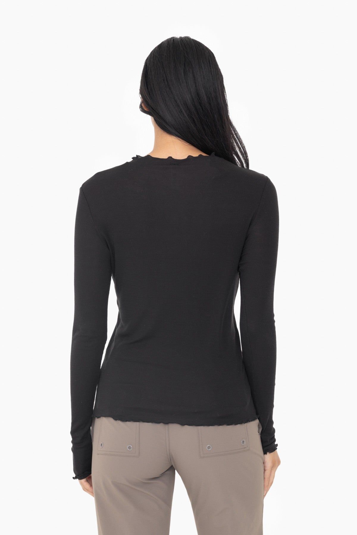 Black Ribbed Lettuce Trim Top sold by Pinkblush product image thumbnail 2