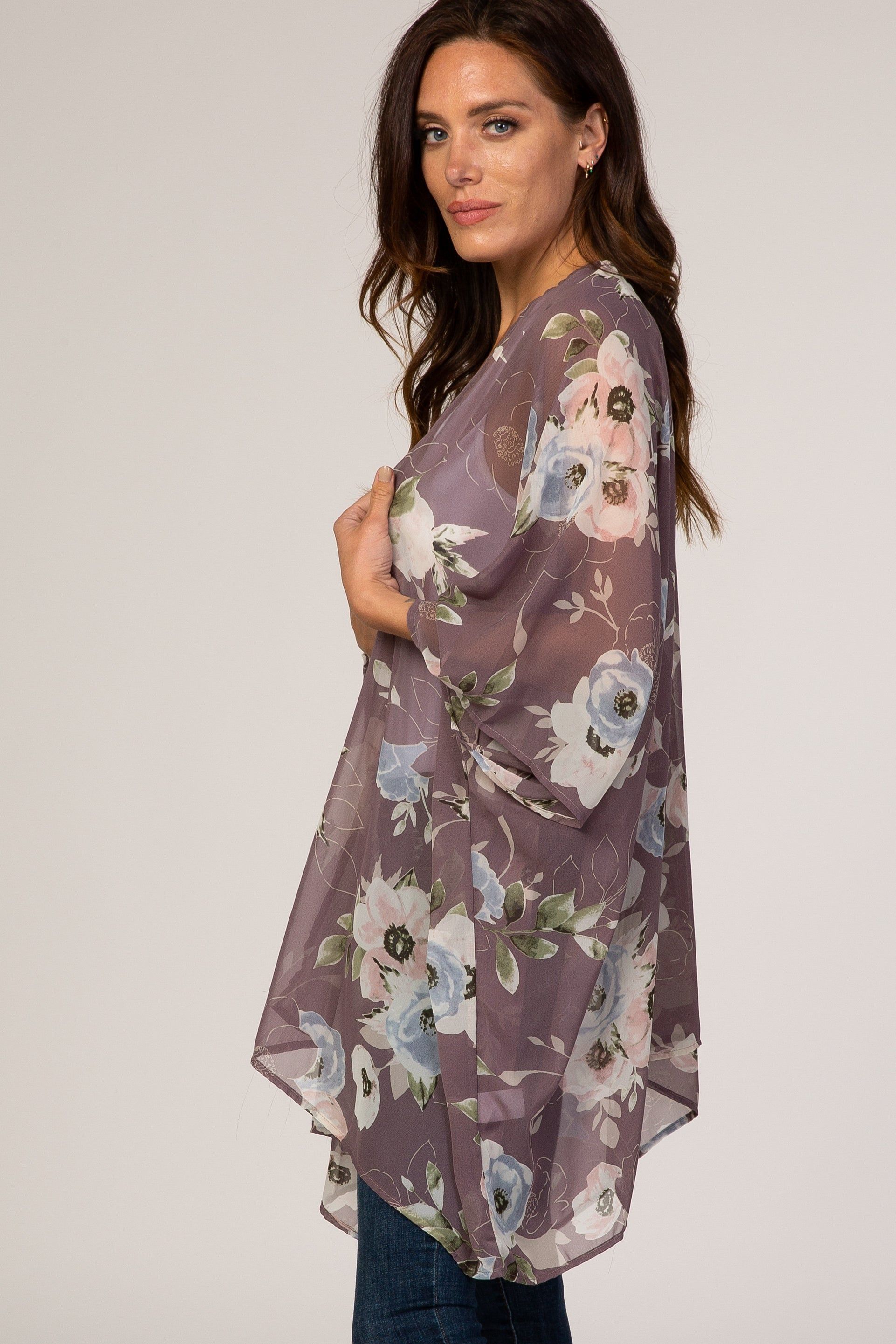 Lavender Floral Sheer Cover Up sold by Pinkblush product image thumbnail 2