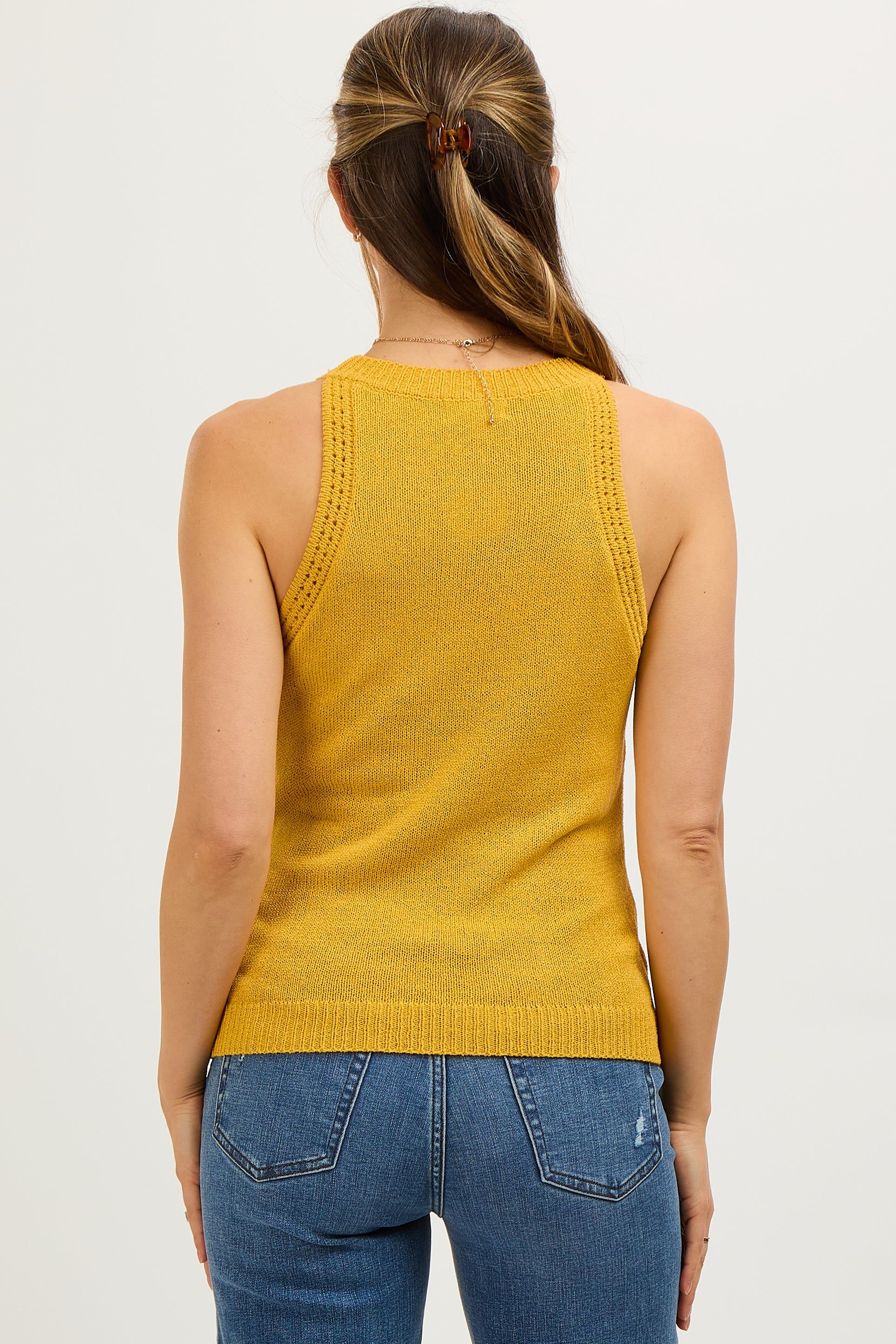 Mustard Sleeveless Knit Maternity Top sold by Pinkblush product image thumbnail 3