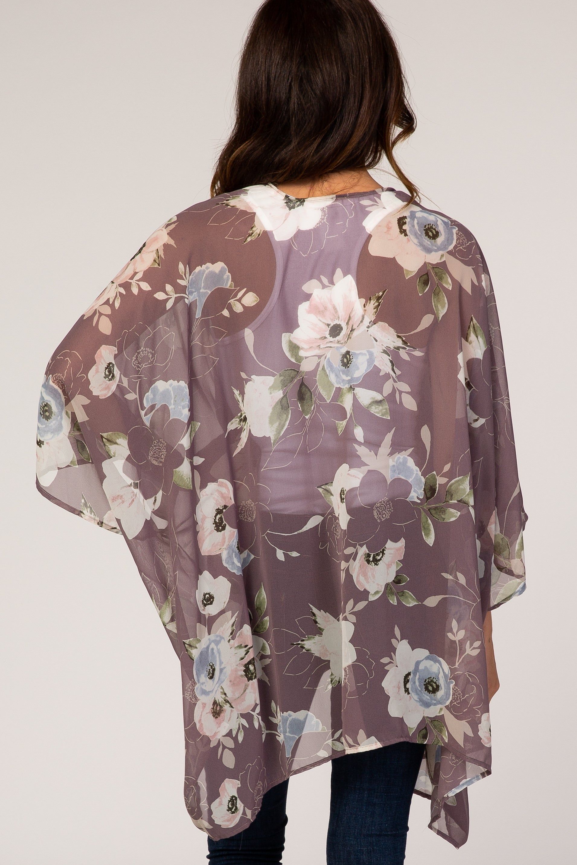 Lavender Floral Sheer Cover Up sold by Pinkblush product image thumbnail 3