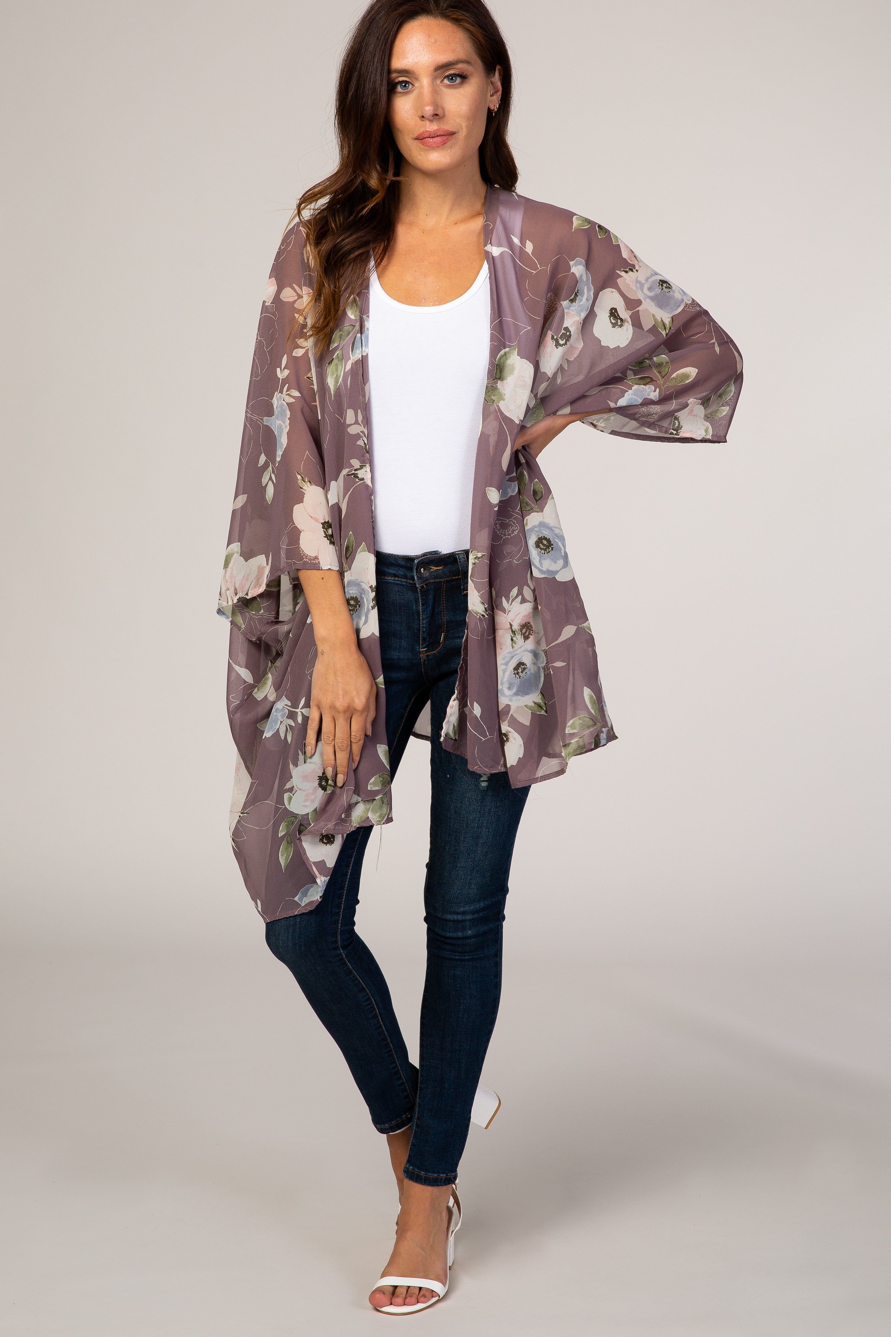 Lavender Floral Sheer Cover Up sold by Pinkblush product image thumbnail 4