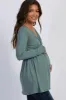 PinkBlush Olive Green Long Sleeve Wrap Front Maternity Nursing Top sold by Pinkblush