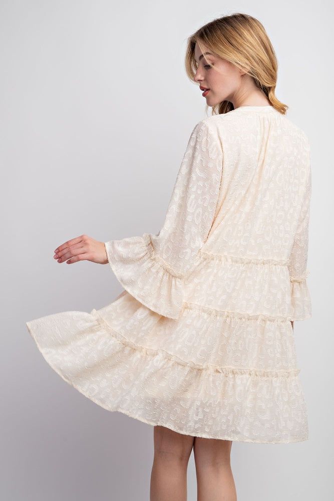 Ivory Textured Chiffon Button Down Woven Dress sold by Pinkblush product image thumbnail 3