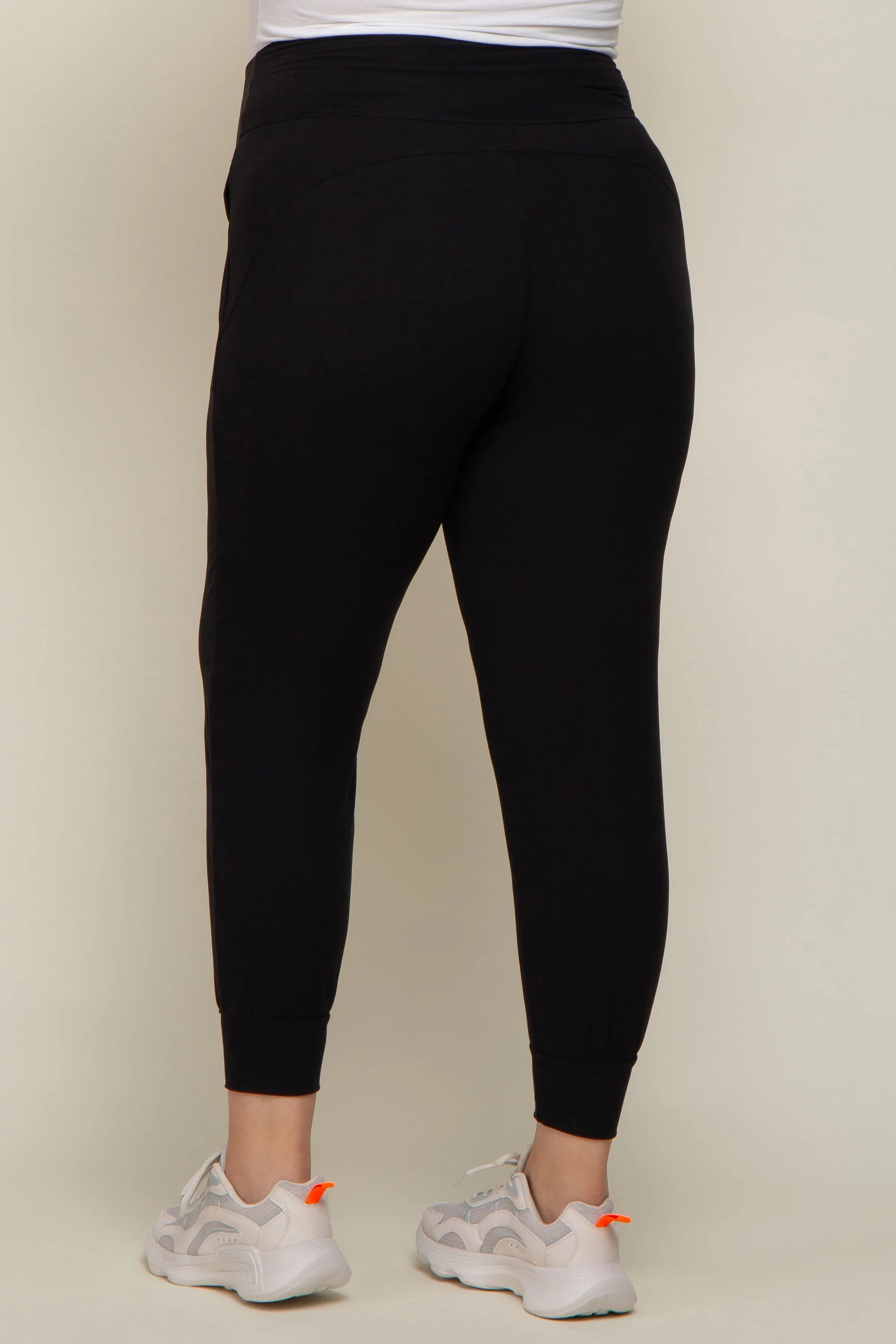 Black Soft Knit Maternity Plus Jogger Pants sold by Pinkblush product image thumbnail 4