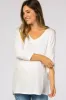 White V-Neck Dolman Sleeve Maternity Top sold by Pinkblush
