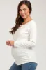 Ivory V-Neck Maternity Long Sleeve sold by Pinkblush