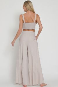 Sand Grey Sleeveless Corset Top & Pants Set sold by Pinkblush
