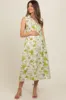 Green Floral Printed Sleeveless Maternity Midi Shirt Dress sold by Pinkblush
