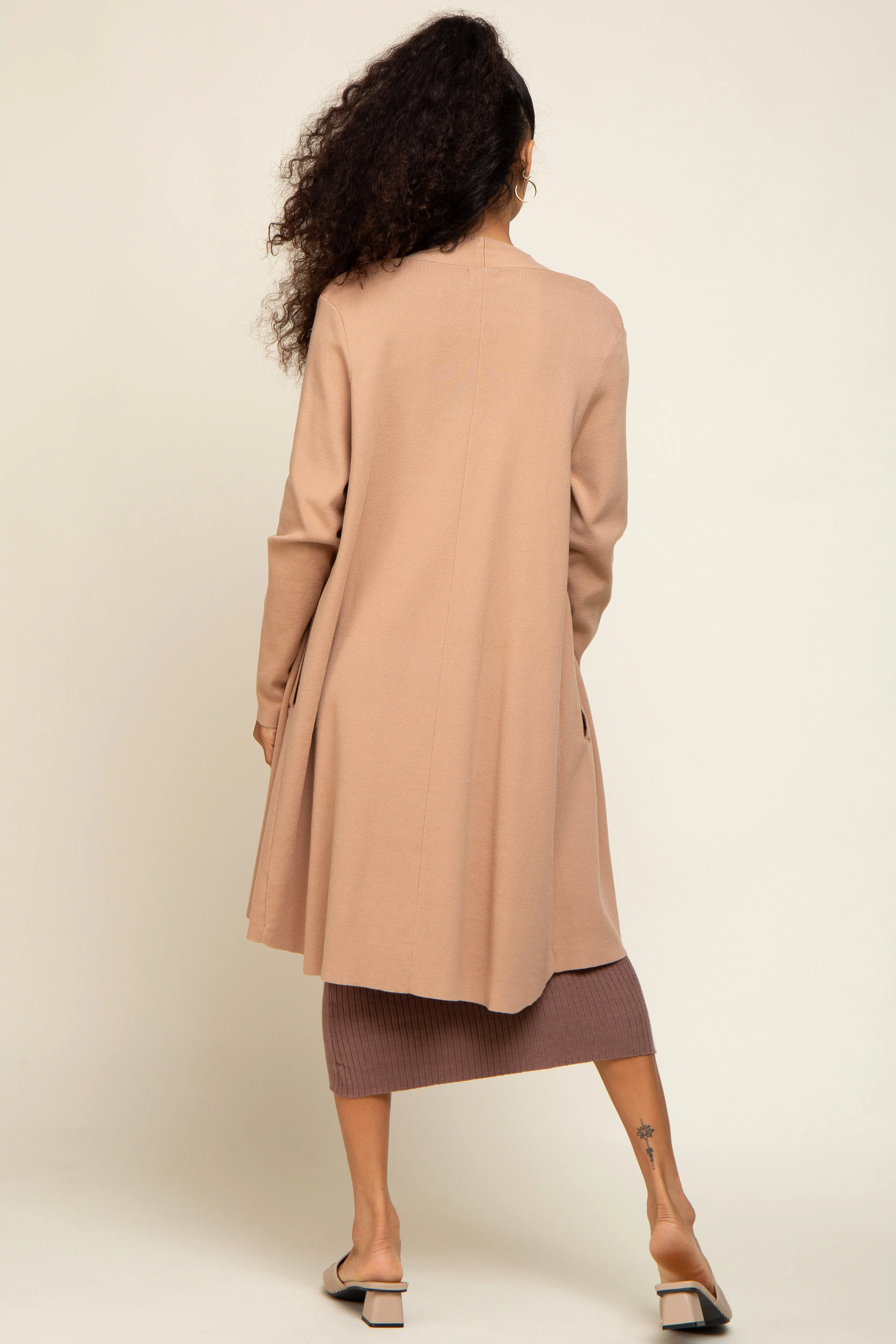 Taupe Draped Cardigan sold by Pinkblush product image thumbnail 4