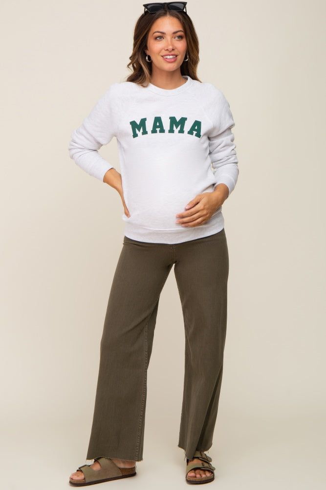 Heather Grey Mama Graphic Maternity Pullover Sweatshirt sold by Pinkblush product image thumbnail 5