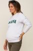 Heather Grey Mama Graphic Maternity Pullover Sweatshirt sold by Pinkblush