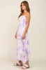 Lavender Floral Sleeveless Smocked Maxi Dress sold by Pinkblush