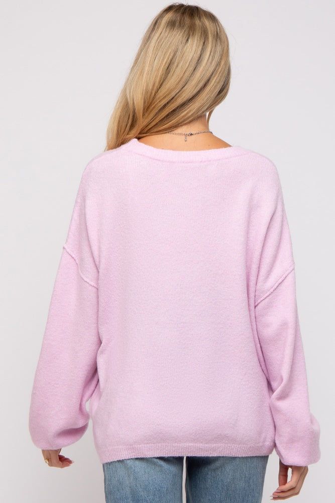 Light Pink Basic Drop Shoulder Maternity Sweater sold by Pinkblush product image thumbnail 3